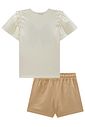 Conjunto de blusa em cotton e short saia em linho com elastano 98783 Infanti Infantil Menina Conjunto de blusa em cotton e short saia em linho com elastano 98783 Infanti Infantil Menina