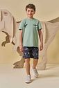 Conjunto de camiseta em meia malha e bermuda em nylon ergonomic com elastano 94853 LucBoo Infantil Menino Conjunto de camiseta em meia malha e bermuda em nylon ergonomic com elastano 94853 LucBoo Infantil Menino