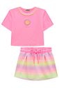Conjunto de blusa em malha poliamida e short saia em fly tech 98813 Infanti Infantil Menina Conjunto de blusa em malha poliamida e short saia em fly tech 98813 Infanti Infantil Menina