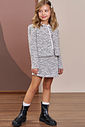 Casaco boxy em malha tweed 90331 Infanti Infantil Menina