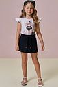Conjunto de blusa em cotton e short saia em molevisco 95873 Infanti Infantil Menina Conjunto de blusa em cotton e short saia em molevisco 95873 Infanti Infantil Menina