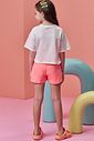 Conjunto de blusa em meia malha com short saia em moletom sem pelúcia 99397 Infanti Infantil Menina