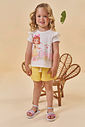 Conjunto de bata em meia malha e shorts em malha waffle 96020 Kukiê Infantil Menina Conjunto de bata em meia malha e shorts em malha waffle 96020 Kukiê Infantil Menina