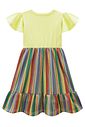 Vestido em meia malha e tecido tricô 97989 Kukiê Infantil Menina