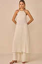 Vestido maxi midi em blend de linho com efeito levemente plissado. Acompanha saia forro 95618 Linzzi Vestido maxi midi em blend de linho com efeito levemente plissado. Acompanha saia forro 95618 Linzzi