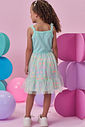 Vestido em canelado e tule glitter 99039 Kukiê Infantil Menina