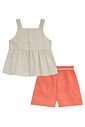Conjunto de bata em linho deluxe e shorts em tecido grid chenille 95889 Kukiê Infantil Menina Conjunto de bata em linho deluxe e shorts em tecido grid chenille 95889 Kukiê Infantil Menina