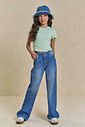 Calça wide leg em jeans arkansas 94402 Lilimoon Teen Menina