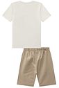 Conjunto de camiseta em meia malha e bermuda em linho santorine com elastano 97990 Johnny Fox Teen Menino
