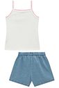 Conjunto de regata em canelado liz e shorts em jeans com elastano 95563 Infanti Infantil Menina