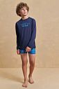 Conjunto de camiseta e sunga em malha uv dry com proteção UV50+ 93349 Johnny Fox Teen Menino
