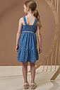 Vestido em jeans e tricot algodão 97012 Infanti Infantil Menina