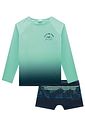 Conjunto de camiseta e sunga em malha uv dry com proteção UV50+ 97331 Johnny Fox Teen Menino