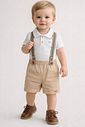 Conjunto de body polo em piquet com elastano e bermuda em sarja girassol com elastano 97342 LucBoo Bebê Menino Conjunto de body polo em piquet com elastano e bermuda em sarja girassol com elastano 97342 LucBoo Bebê Menino