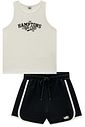 Conjunto de regata em canelado liz e shorts em moletom sem pelúcia 98254 Vic Teen Menina Conjunto de regata em canelado liz e shorts em moletom sem pelúcia 98254 Vic Teen Menina