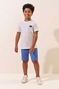 Conjunto de camiseta em meia malha e bermuda em malha alfaiataria 96925 LucBoo Infantil Menino
