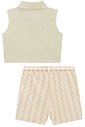Conjunto de camisa em linho e short saia em malha resort 94412 Vic Teen Menina Conjunto de camisa em linho e short saia em malha resort 94412 Vic Teen Menina