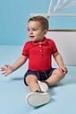 Conjunto de body em piquet com elastano e bermuda em sarja girassol com elastano 96544 LucBoo Bebê Menino