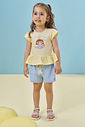 Conjunto de bata em meia malha e shorts em canelado 95217 Kukiê Infantil Menina Conjunto de bata em meia malha e shorts em canelado 95217 Kukiê Infantil Menina