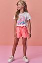 Conjunto de blusa em meia malha e shorts em moletom sem pelúcia 95558 Infanti Infantil Menina