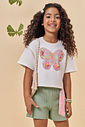 Conjunto de blusa em meia malha e shorts em malha big waffle 94614 Kukiê Infantil Menina Conjunto de blusa em meia malha e shorts em malha big waffle 94614 Kukiê Infantil Menina