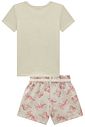 Conjunto de blusa em meia malha e shorts em moletom sem pelúcia 93393 Infanti Infantil Menina
