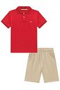 Conjunto de camisa polo em piquet com elastano e bermuda em cotton jeans com elastano 95770 Johnny Fox Teen Menino Conjunto de camisa polo em piquet com elastano e bermuda em cotton jeans com elastano 95770 Johnny Fox Teen Menino