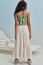 Conjunto de top e saia midi em linho deluxe 99342 Lilimoon Teen Menina