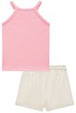 Conjunto de regata em soft line e shorts em sarja com elastano. Acompanha presilha 95373 Infanti Infantil Menina