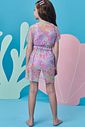 Trio de biquíni em malha UV dry com proteção UV 50+ com saída de praia em tule 99182 Infanti Infantil Menina