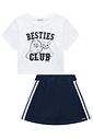 Conjunto de blusa em meia malha e saia em soft line com shorts embutido 96912 Vic Teen Menina Conjunto de blusa em meia malha e saia em soft line com shorts embutido 96912 Vic Teen Menina