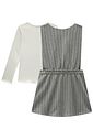 Conjunto de blusa em canelado liz e salopete em malhão listrado 90335 Infanti Infantil Menina