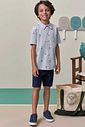 Conjunto de camisa em tricoline mônaco e bermuda em sarja girassol com elastano 98465 LucBoo Infantil Menino