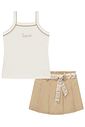 Conjunto de regata em canelado liz e short saia em sarja com elastano 97047 Infanti Infantil Menina Conjunto de regata em canelado liz e short saia em sarja com elastano 97047 Infanti Infantil Menina