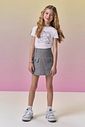Conjunto de blusa em cotton e short saia em moletom sem pelúcia 96876 Vic Teen Menina Conjunto de blusa em cotton e short saia em moletom sem pelúcia 96876 Vic Teen Menina