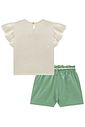 Conjunto de blusa em malha fresh e shorts em linho santorini com elastano 99707 Kukiê Infantil Menina Conjunto de blusa em malha fresh e shorts em linho santorini com elastano 99707 Kukiê Infantil Menina