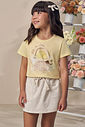 Conjunto de blusa em meia malha com short saia em moletom sem pelúcia 98875 Infanti Infantil Menina Conjunto de blusa em meia malha com short saia em moletom sem pelúcia 98875 Infanti Infantil Menina
