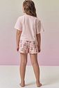 Conjunto de pijama com blusa em meia malha e shorts em malha fresh 95089 Vic Teen Menina