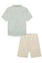 Conjunto de camisa em linho deluxe e bermuda em sarja girassol com elastano 95760 Johnny Fox Teen Menino Conjunto de camisa em linho deluxe e bermuda em sarja girassol com elastano 95760 Johnny Fox Teen Menino