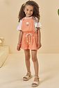Conjunto de blusa em meia malha e jardineira em malha big waffle 95010 Kukiê Infantil Menina Conjunto de blusa em meia malha e jardineira em malha big waffle 95010 Kukiê Infantil Menina