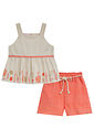Conjunto de bata em linho deluxe e shorts em tecido grid chenille 95889 Kukiê Infantil Menina Conjunto de bata em linho deluxe e shorts em tecido grid chenille 95889 Kukiê Infantil Menina