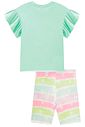 Conjunto de blusa em meia malha e bermuda biker em fly tech 98352 Infanti Infantil Menina