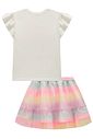 Conjunto de blusa em cotton e saia em tule (com shorts embutido) 99428 Kukiê Infantil Menina