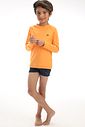 Conjunto de camiseta e sunga em malha UV dry com proteção uv 50+ 92473 LucBoo Infantil Menino