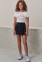 Conjunto de blusa em cotton e short saia em tecido plano viscose sense 98686 Lilimoon Teen Menina Conjunto de blusa em cotton e short saia em tecido plano viscose sense 98686 Lilimoon Teen Menina