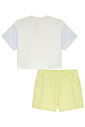 Conjunto de blusa em malha power e tela e short saia em moletom sem pelúcia 93628 Kukiê Infantil Menina