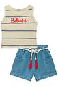 Conjunto de regata em meia malha e shorts em jeans wishita 98892 Infanti Infantil Menina Conjunto de regata em meia malha e shorts em jeans wishita 98892 Infanti Infantil Menina