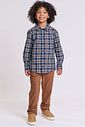 Conjunto de camisa em tricoline xadrez e calça skinny em cotton jeans com elastano 89898 LucBoo Infantil Menino