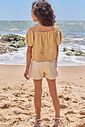 Conjunto de bata em blend de linho bordado e short saia em sarja com elastano 96496 Infanti Infantil Menina
