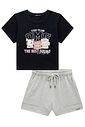 Conjunto de blusa em meia malha e shorts em molevisco 99089 Vic Teen Menina